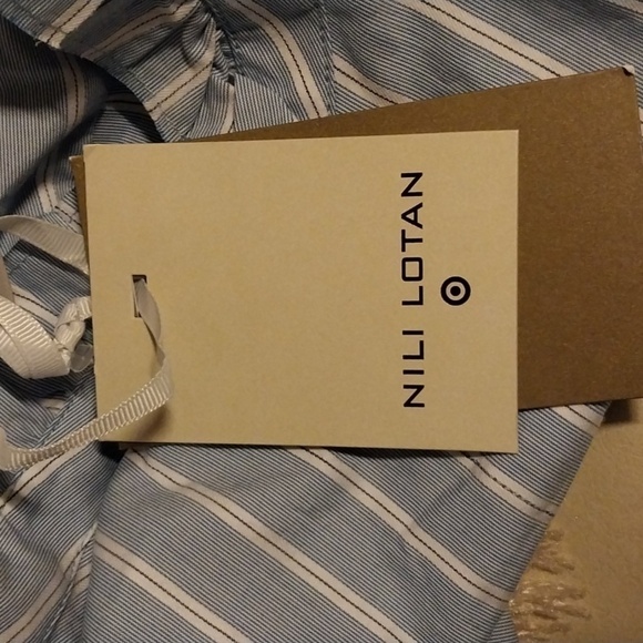 Nili Lotan Target Women's  Ruffle Collar Striped  Button Down Shirt NWT Size XXS - Picture 6 of 10